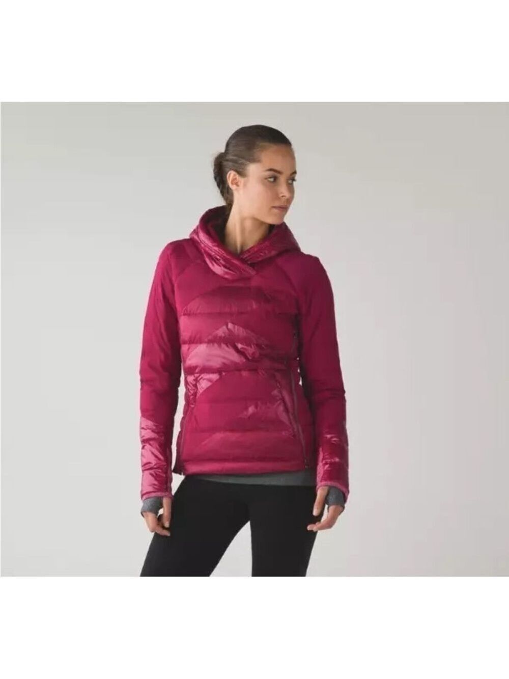 Lululemon Down Right Cozy Pullover Jacket Goose Down 800 Warm Berry Size 6